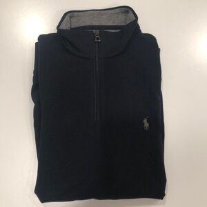 Men’s POLO Ralph Lauren navy 1/4 zip long sleeve shirt